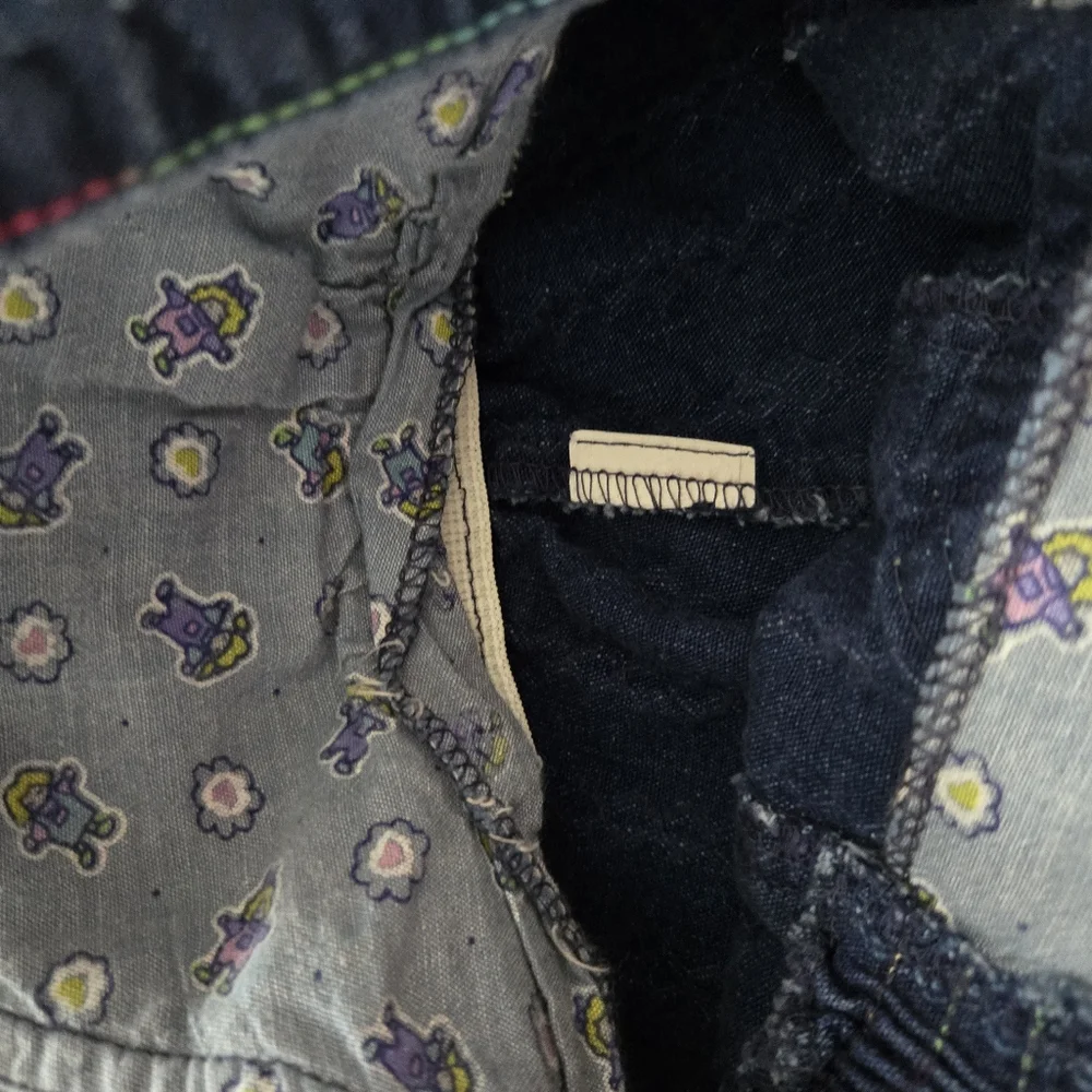 Vintage 1990s OshKosh B'Gosh Dark Blue Denim Neon Button Overalls